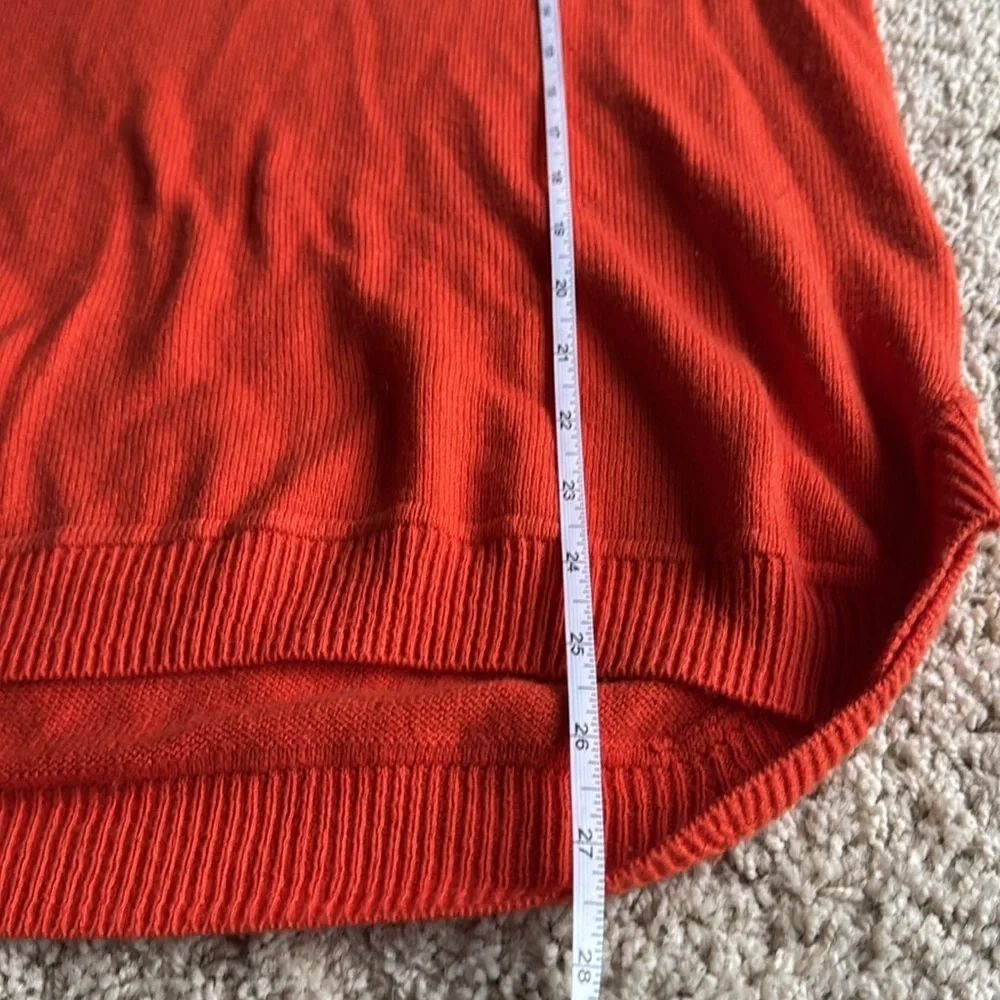 H&M L Oversized Orange Crew Neck Sweater with Zip Up Back Detail Women's EUC